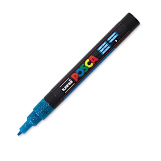 Posca Paint Marker - Glitter Light Blue, Fine, Bullet Tip, 0.9 mm - 1.3 mm