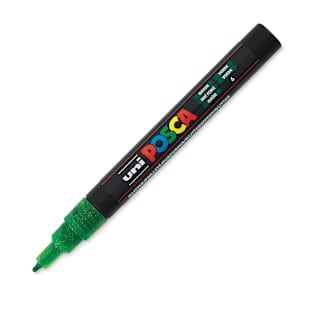 Posca Paint Marker - Glitter Green, Fine, Bullet Tip, 0.9 mm - 1.3 mm