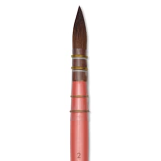 Dynasty Water Lily Watercolor Brush - Short Handle, Quill, Size 2