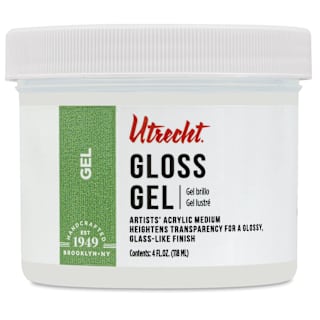 Utrecht Artists' Acrylic Gel Medium - Gloss Gel Medium, 4 oz jar