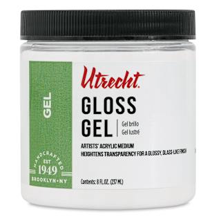 Utrecht Artists' Acrylic Gel Medium - Gloss Gel Medium, 8 oz jar