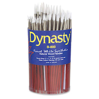 Dynasty Fine White Synthetic Brushes - Round, Canister of 120