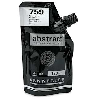 Sennelier Abstract Acrylic - Mars Black, 120 ml pouch