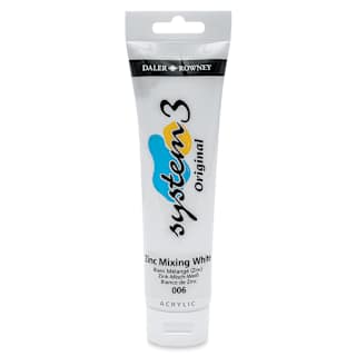 Daler-Rowney System3 Acrylic - Zinc Mixing White, 150 ml tube