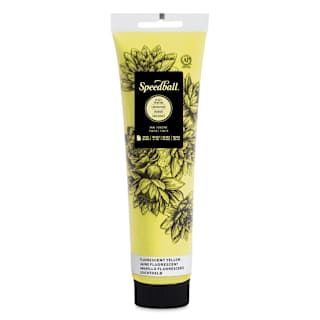 Speedball Water-Soluble Block Printing Ink - Fluorescent Yellow, 5 oz