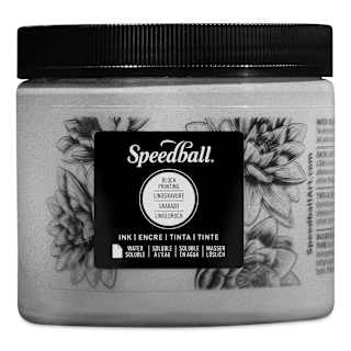Speedball Water-Soluble Block Printing Ink - Silver (Metallic), 16 oz
