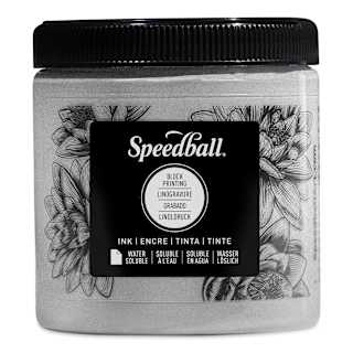 Speedball Water-Soluble Block Printing Ink - Silver (Metallic), 8 oz
