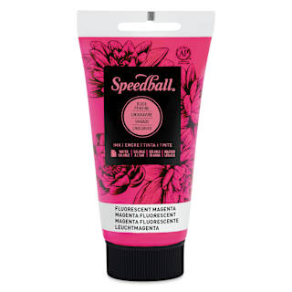 Speedball Water-Soluble Block Printing Ink - Fluorescent Magenta, 2.5 oz