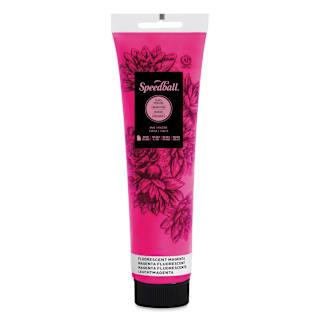 Speedball Water-Soluble Block Printing Ink- Fluorescent Magenta, 5 oz