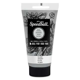 Speedball Water-Soluble Block Printing Ink - Silver (Metallic), 2.5 oz