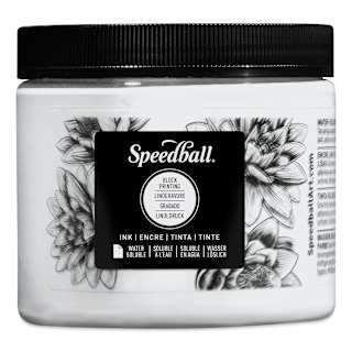 Speedball Water-Soluble Block Printing Ink - Platinum White (Metallic), 16 oz