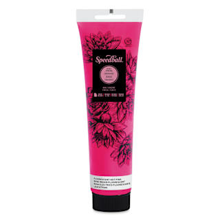 Speedball Water-Soluble Block Printing Ink - Fluorescent Hot Pink, 5 oz