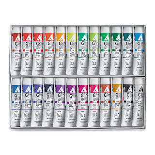 Holbein Acrylic Gouache - Set of 24, Assorted Colors, 20 ml Tubes