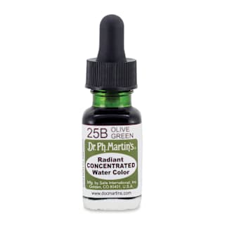 Dr. Ph. Martin's Radiant Concentrated Individual Watercolor - 1/2 oz, Olive Green