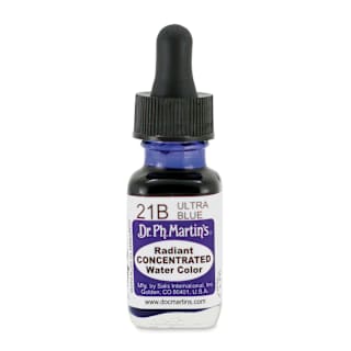 Dr. Ph. Martin's Radiant Concentrated Individual Watercolor - 1/2 oz, Ultra Blue