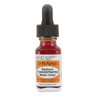 Dr. Ph. Martin's Radiant Concentrated Individual Watercolor - 1/2 oz, Sunset Red