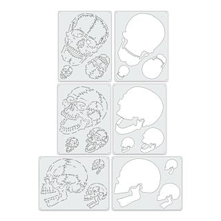 Iwata Artool Freehand Template - Set of 3, Horror of Skull Master Mini