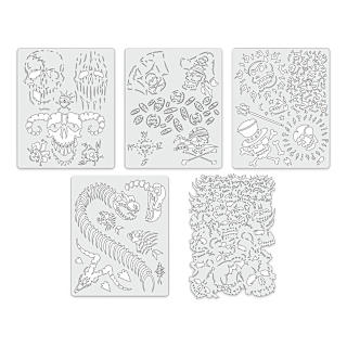 Iwata Artool Freehand Template - Set of 5, Curse of the Skull Master