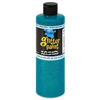 Chroma Glitter Tempera Paint - Turquoise Glitter, 16 oz