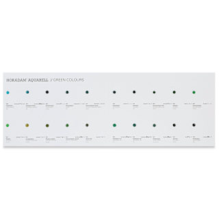 Schmincke Horadam Aquarell Artist Watercolor - 20 Green Colors Dot Card