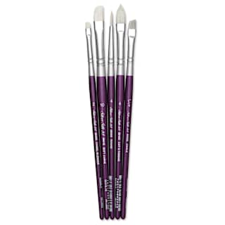 Silver Brush Silver Silk 88 Synthetic Brushes - Short Handle, Assorted, Set of 5