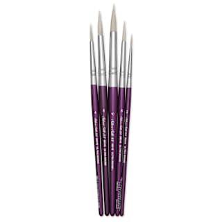 Silver Brush Silver Silk 88 Synthetic Brushes - Short Handle, Ultra Round, Set of 5