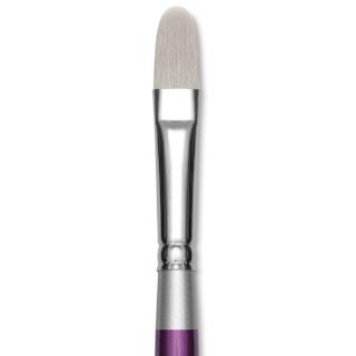 Silver Brush Silver Silk 88 Synthetic Brush - Short Handle, Oval Crescent, Size 1/2"