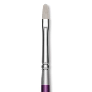 Silver Brush Silver Silk 88 Synthetic Brush - Short Handle, Oval Crescent, Size 1/4"