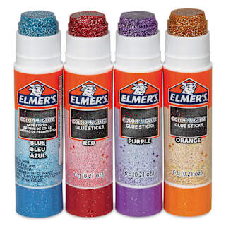 Elmer's Color n Glitz Glitter Glue Sticks - 6 g, Pkg of 4