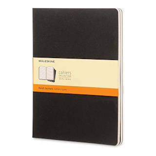 Moleskine Cahier Journals - 9-3/4" x 7-1/2", Ruled, Black, Pkg of 3