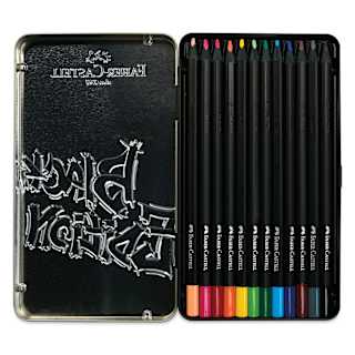 Faber-Castell Black Edition Colored Pencils - Assorted Colors, Tin Set of 12