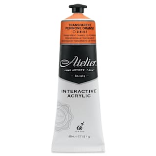Chroma Atelier Interactive Artists' Acrylics - Transparent Perinone Orange, 80 ml tube