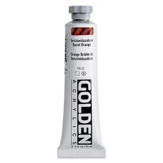 Golden Heavy Body Acrylic Paint - Benzimidazolone Burnt Orange, 59 ml Tube