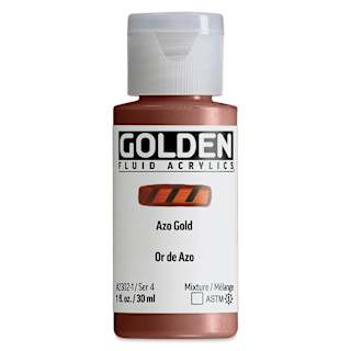 Golden Fluid Acrylic - Azo Gold, 1 oz bottle