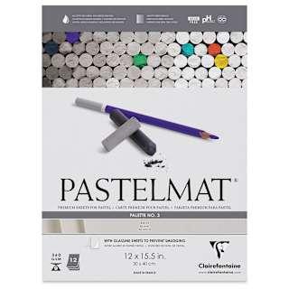 Clairefontaine Pastelmat Pad - 12" x 15-1/2", White, 12 Sheets