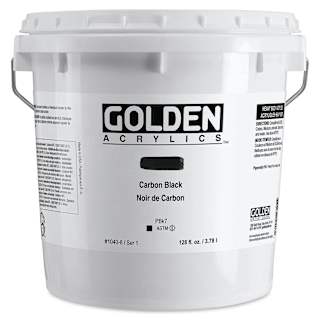 Golden Heavy Body Artist Acrylic - Carbon Black, 128 oz Jar