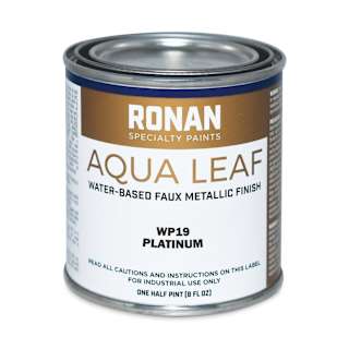 Ronan Aqua Leaf Water-Based Faux Metallic Color - Platinum, 1/2 Pint