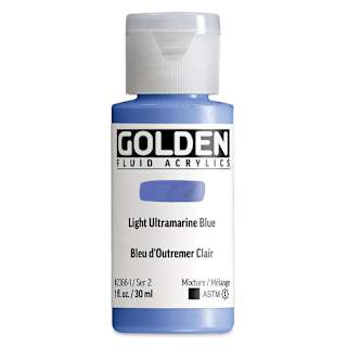 Golden Fluid Acrylic - Light Ultramarine Blue, 1 oz bottle