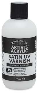 Winsor & Newton Artists' Acrylic UV Varnish - Satin, 125 ml bottle