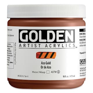 Golden Heavy Body Acrylic Paint - Azo Gold, 473 ml Jar