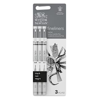 Winsor & Newton Fineliner - Black, Extra Fine, Set of 3