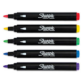 Sharpie Creative Acrylic Markers - Set of 5, Classic Colors, Bullet Tip