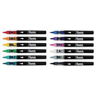 Sharpie Creative Acrylic Markers - Set of 12, Classic Colors, Brush Tip