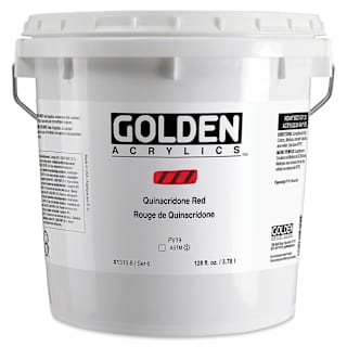 Golden Heavy Body Acrylic Paint - Quinacridone Red, 128 oz Jar