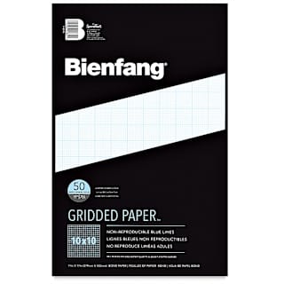 Bienfang Gridded Paper Pad - 10 x 10 Grid, 11" x 17", 50 Sheets
