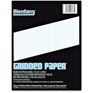 Bienfang Gridded Paper Pad - 10 x 10 Grid, 8-1/2" x 11", 50 Sheets