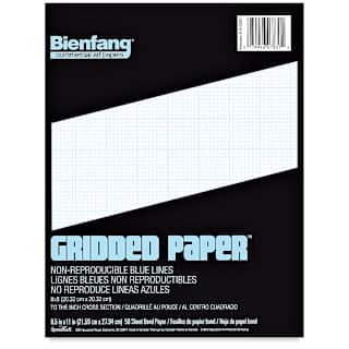 Bienfang Gridded Paper Pad - 8 x 8 Grid, 8-1/2" x 11", 50 Sheets