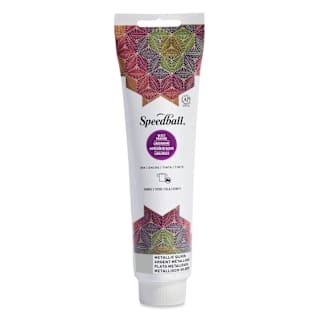 Speedball Fabric and Paper Block Printing Ink - Metallic Silver, 5 oz