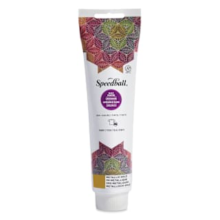 Speedball Fabric and Paper Block Printing Ink - Metallic Gold, 5 oz