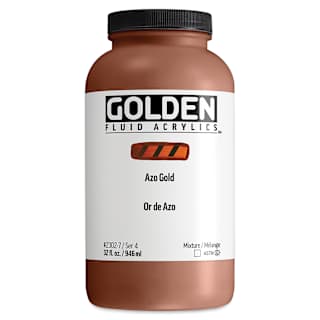 Golden Fluid Acrylic - Azo Gold, 32 oz bottle